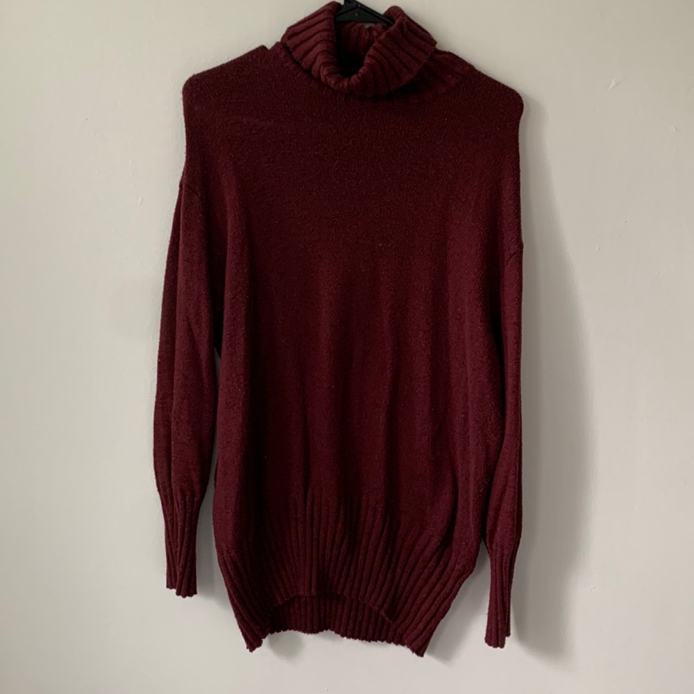 Maroon Turtleneck Sweater